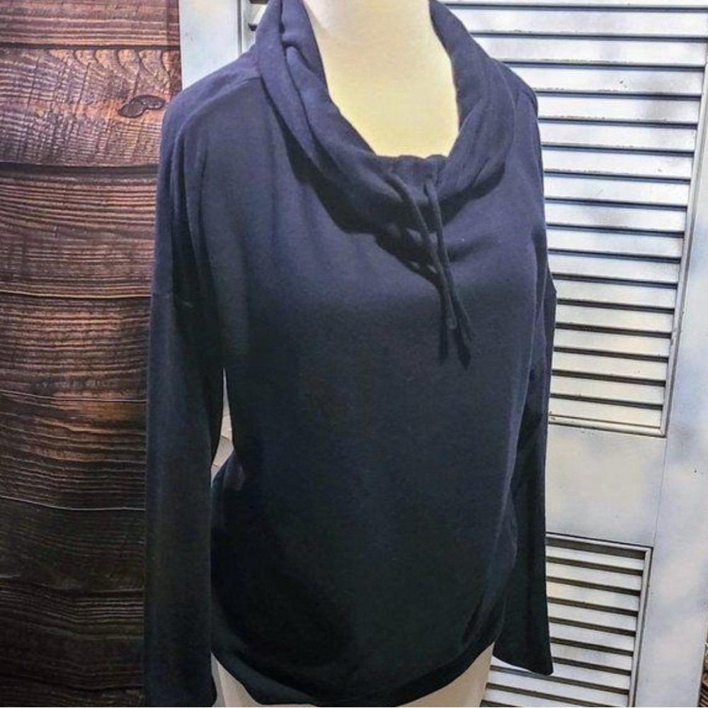 Talbots Black Drawstring Funnel Neck Lightweight … - image 7